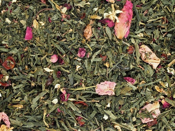 Zelený čaj s příchutí Sakura