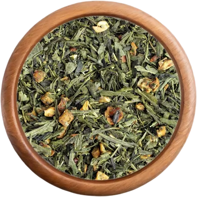 Zelený čaj s příchutí Zelený čaj s bezem a granátovým jablkem