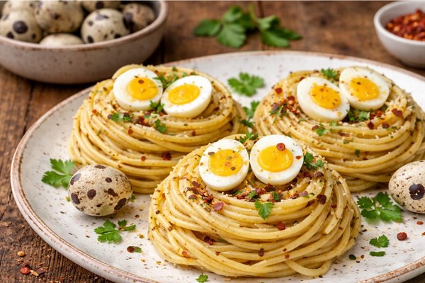 Velikonoční špagetová hnízda